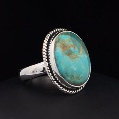 Sterling Silver Kingman Turquoise Ring Size 6.5