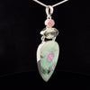 Sterling Silver Ruby In Fuschite, Green Amethyst and Ruby Pendant