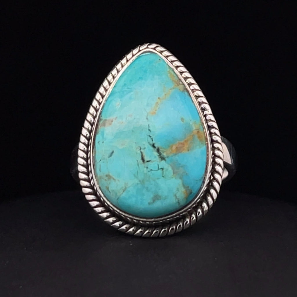 Sterling Silver Kingman Turquoise Ring Size 7