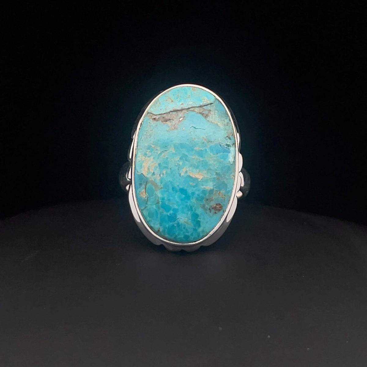 Sterling Silver Kingman Turquoise Ring Size 7