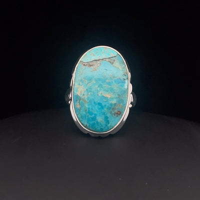 Sterling Silver Kingman Turquoise Ring Size 7