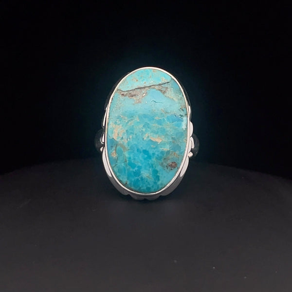 Sterling Silver Kingman Turquoise Ring Size 7