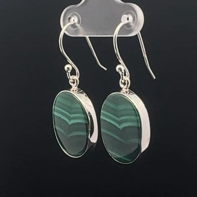 Sterling Silver Malachite Earrings