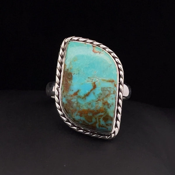 Sterling Silver Kingman Turquoise Ring Size 8