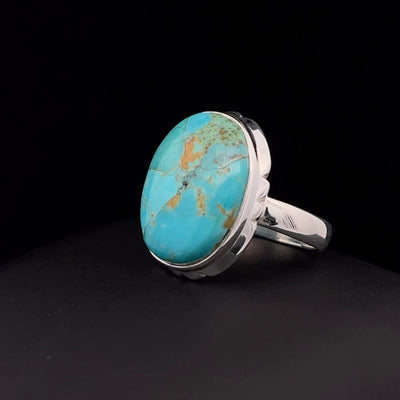 Sterling Silver Kingman Turquoise Ring Size 7