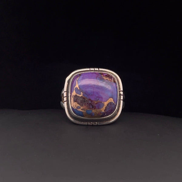 Sterling Silver Copper Purple Turquoise Ring Size 6