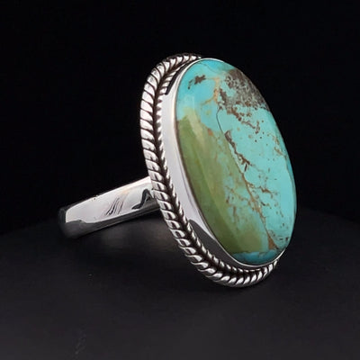 Sterling Silver Kingman Turquoise Ring Size 8