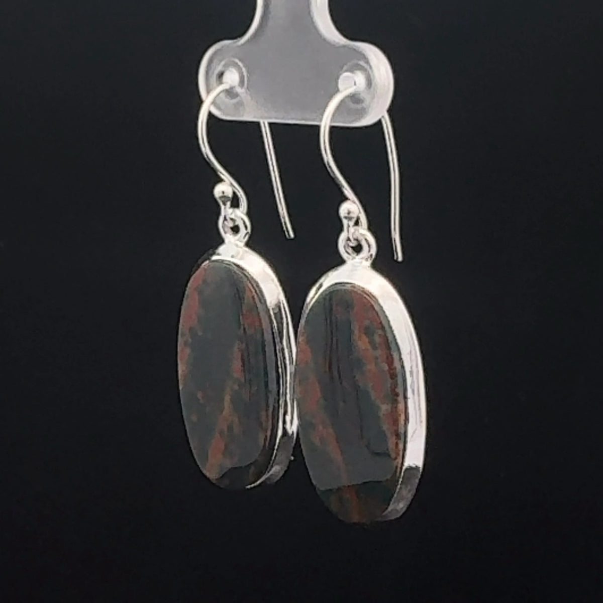 Sterling Silver Bloodstone Earrings