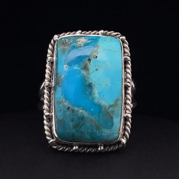 Sterling Silver Kingman Turquoise Ring Size 9.5