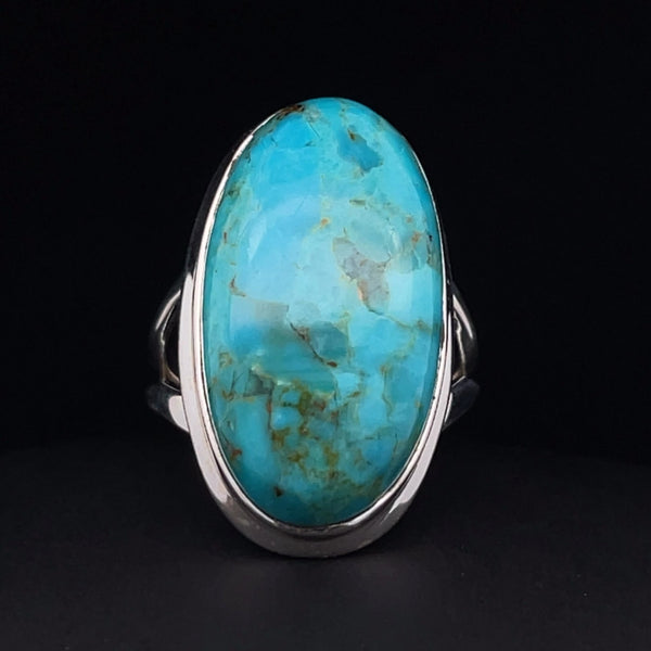 Sterling Silver Kingman Turquoise Ring Size 9