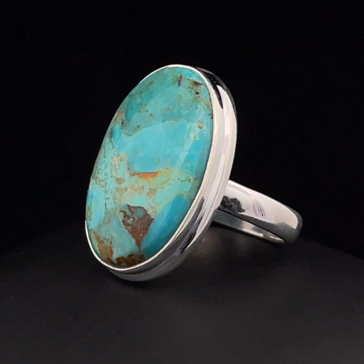 Sterling Silver Kingman Turquoise Ring Size 8