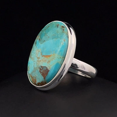 Sterling Silver Kingman Turquoise Ring Size 8