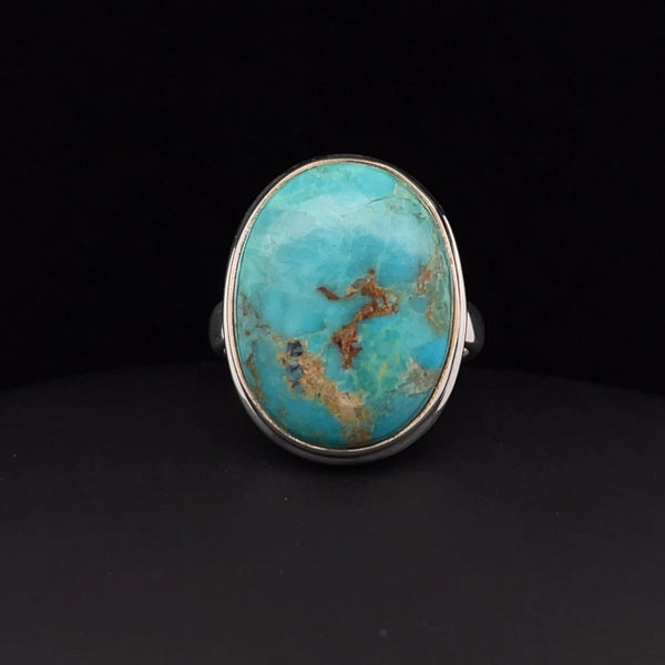 Sterling Silver Kingman Turquoise Ring Size 7