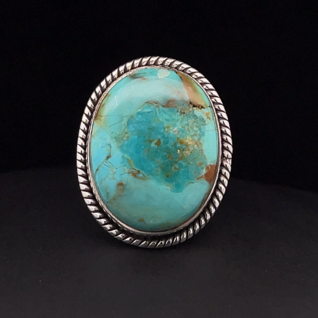 Sterling Silver Kingman Turquoise Ring Size 6.5