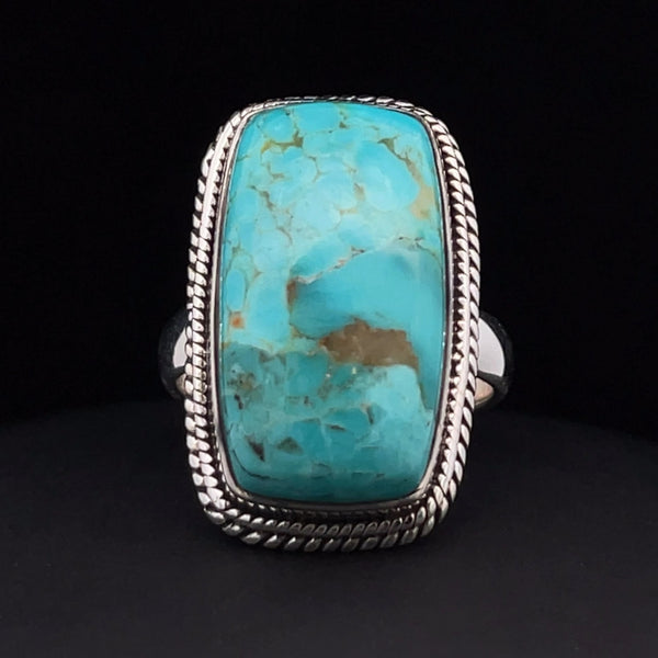 Sterling Silver Kingman Turquoise Ring Size 7