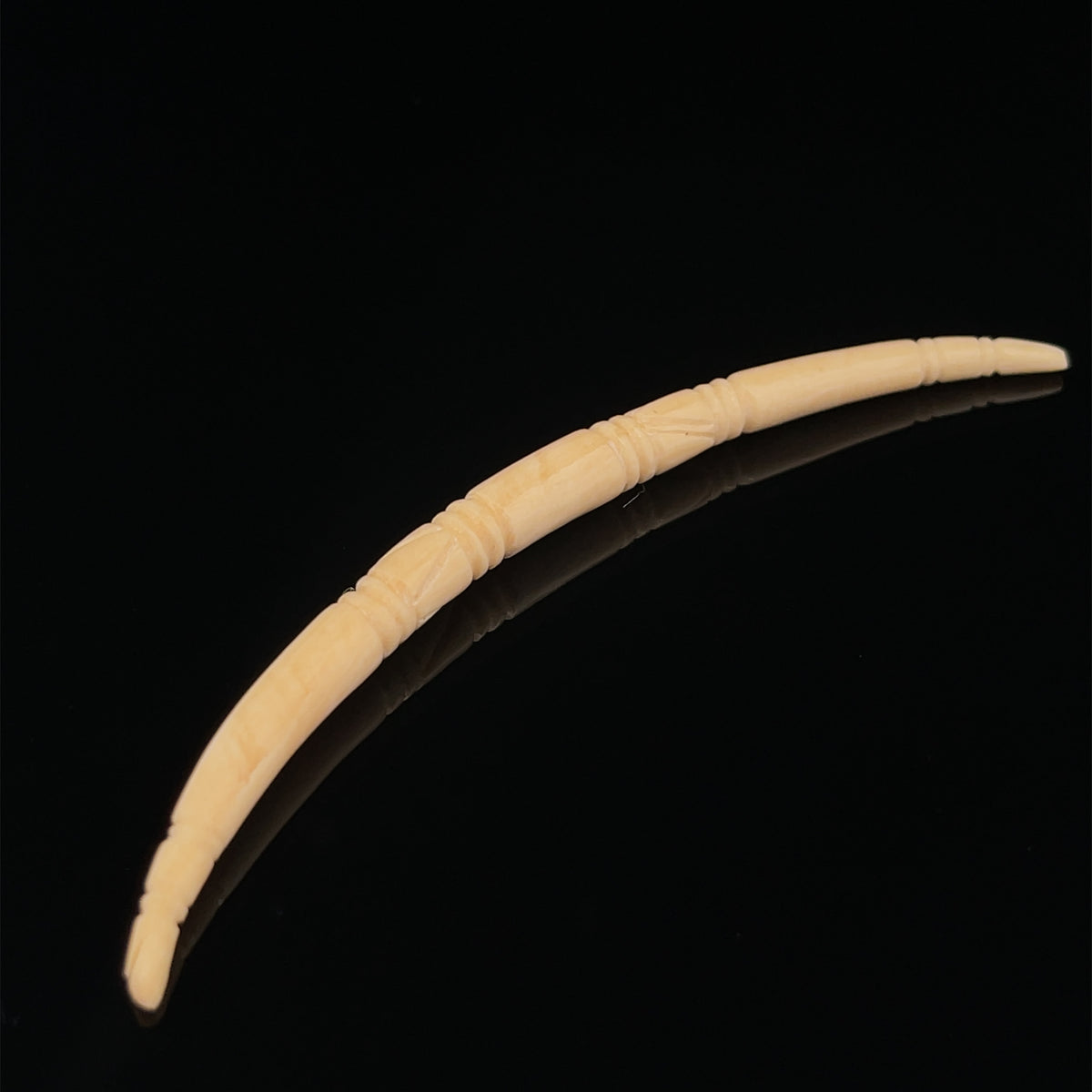 4.8mm Fossilized Mammoth Carved Long Septum Spike