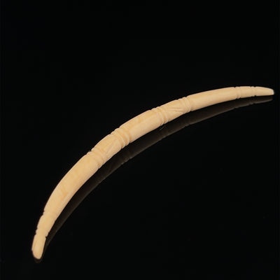4.8mm Fossilized Mammoth Carved Long Septum Spike