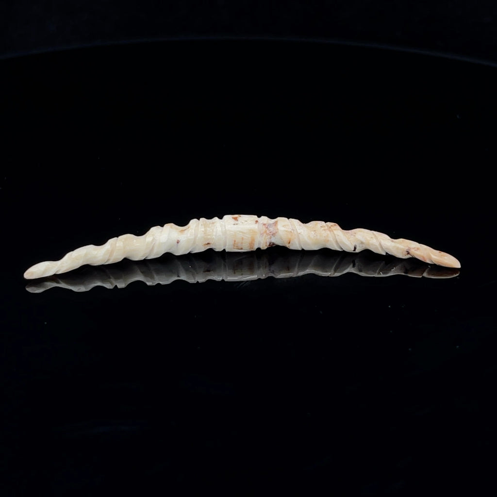 4g (5mm) Fossilized Mammoth Ivory Carved Septum Tusk