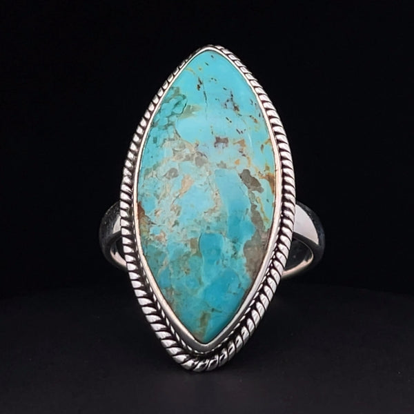 Sterling Silver Kingman Turquoise Ring Size 9.5