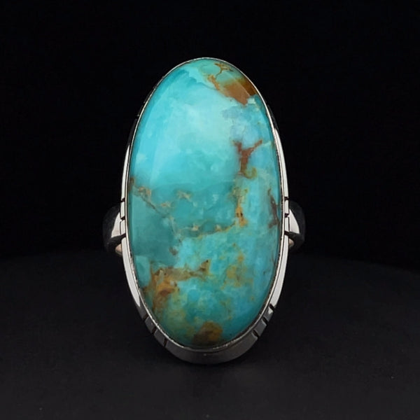 Sterling Silver Kingman Turquoise Ring Size 5