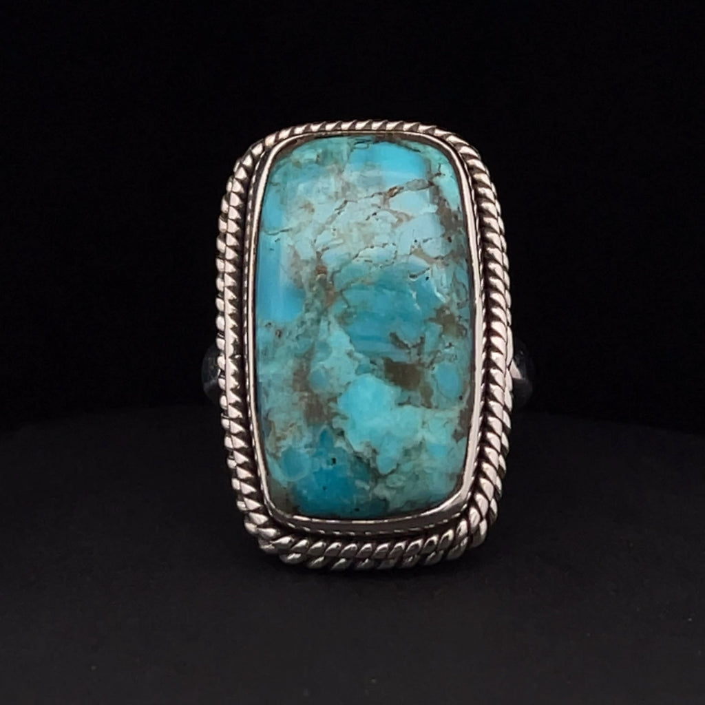 Sterling Silver Kingman Turquoise Ring Size 5