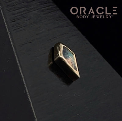 14k Yellow Gold Labradorite Drift Threadless End
