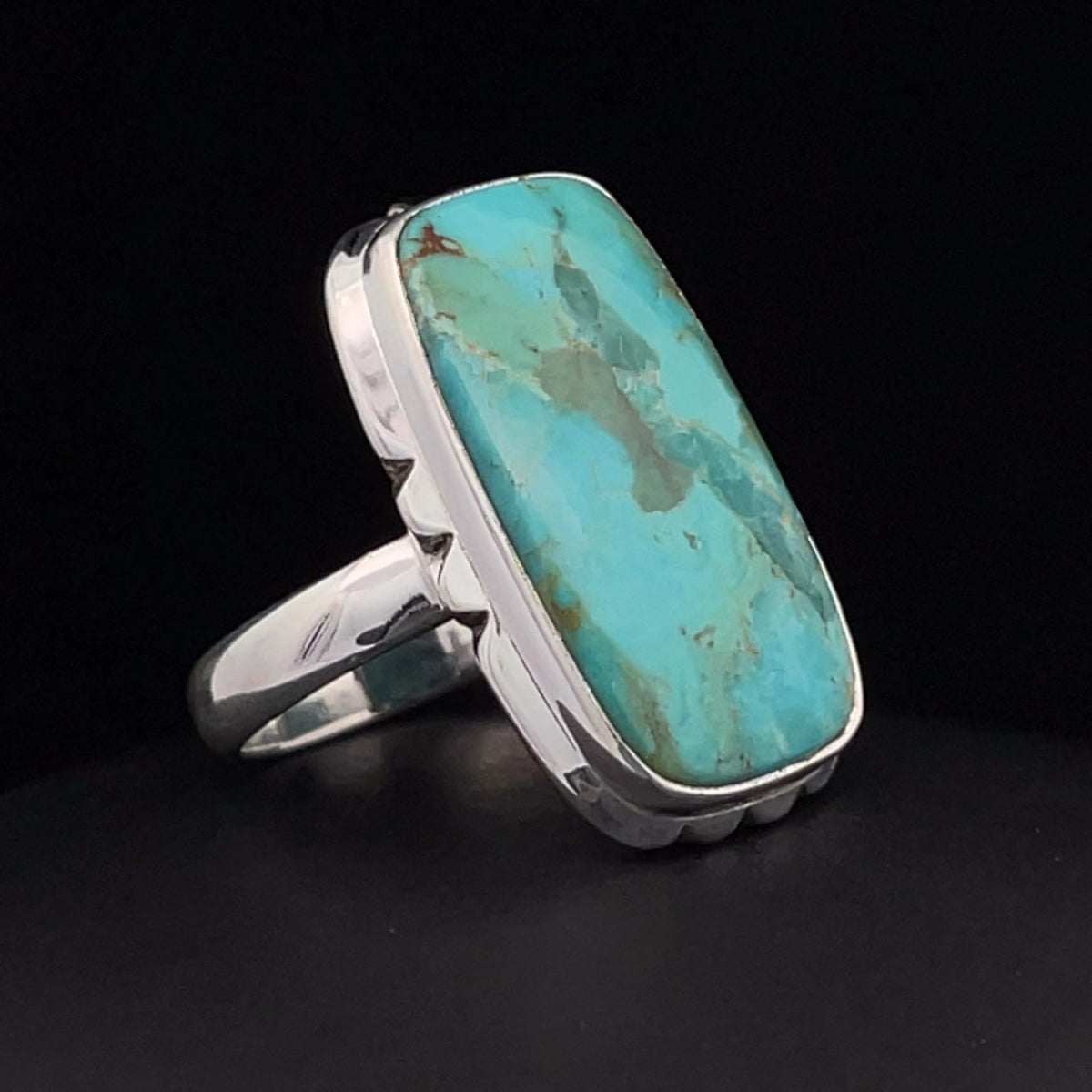 Sterling Silver Kingman Turquoise Ring Size 7