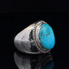 Sterling Silver Kingman Turquoise Ring Size 13