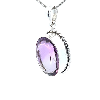 Sterling Silver Faceted Amethyst Pendant