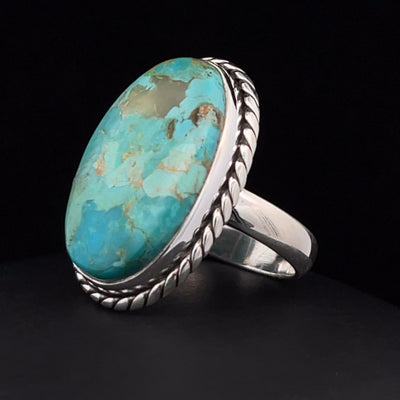 Sterling Silver Kingman Turquoise Ring Size 7