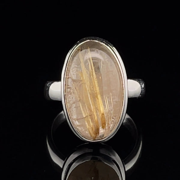 Sterling Silver Rutilated Quartz Ring SIze 5