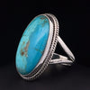 Sterling Silver Kingman Turquoise Ring Size 9