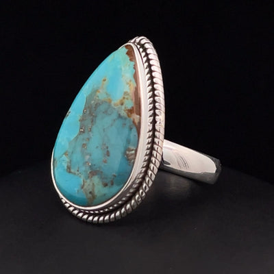 Sterling Silver Kingman Turquoise Ring Size 6.5