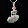 Sterling Silver Ruby In Fuschite, Green Amethyst and Ruby Pendant