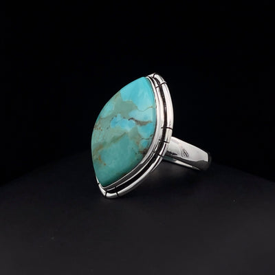 Sterling Silver Kingman Turquoise Ring Size 7