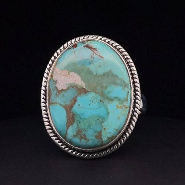 Sterling Silver Kingman Turquoise Ring Size 9.5