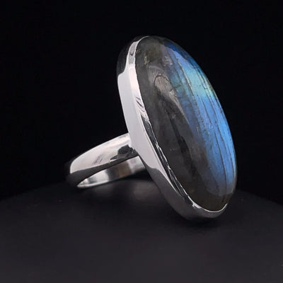 Sterling Silver Labradorite Ring Size 8