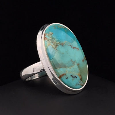 Sterling Silver Kingman Turquoise Ring Size 7