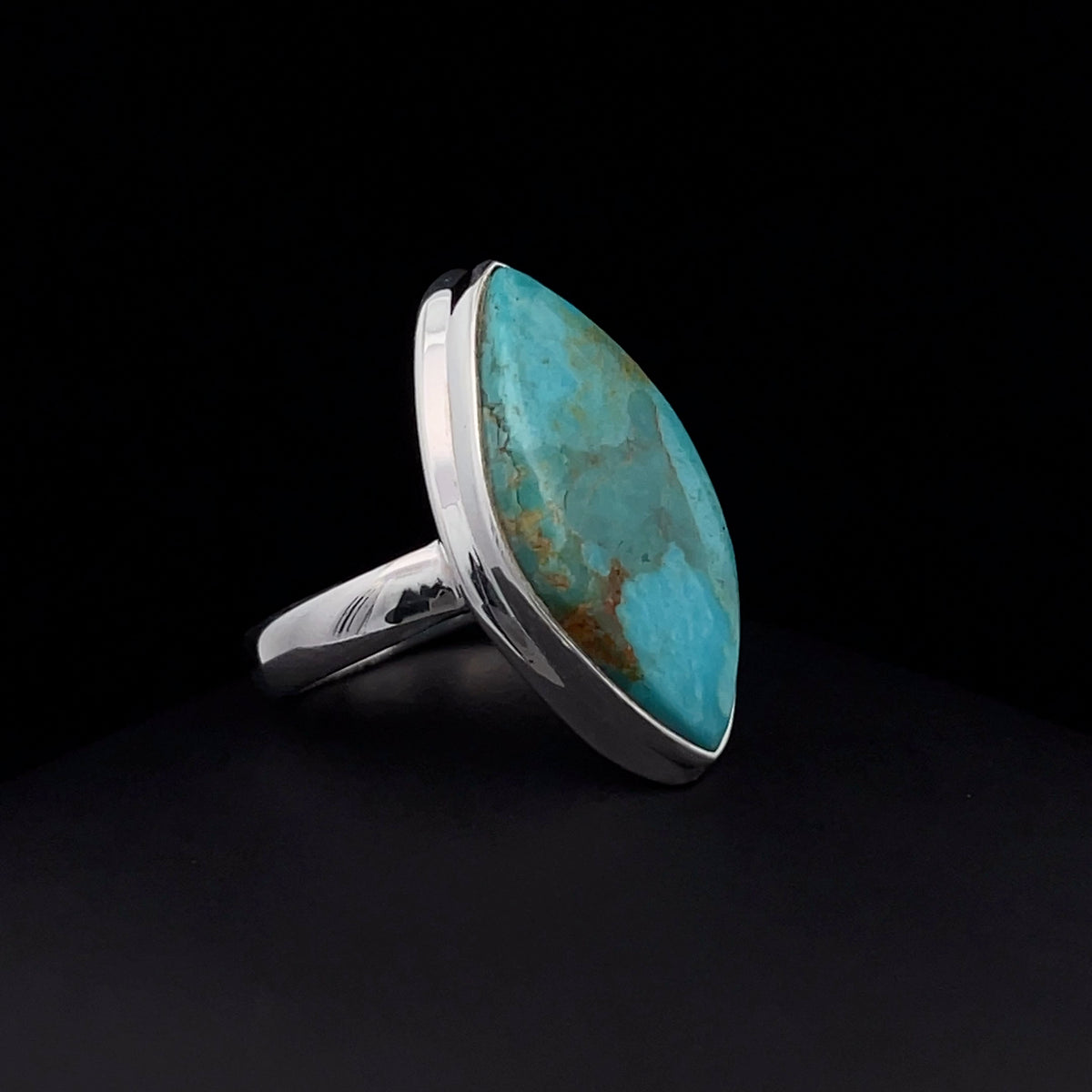 Sterling Silver Kingman Turquoise Ring Size 7