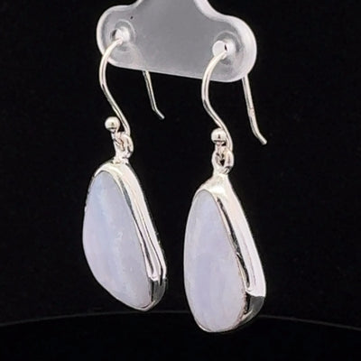 Sterling Silver Blue Lace Agate Earrings