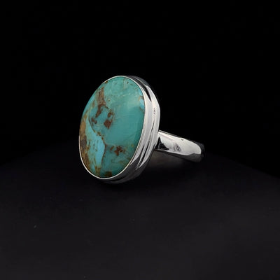 Sterling Silver Kingman Turquoise Ring Size 7