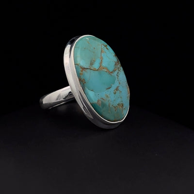 Sterling Silver Kingman Turquoise Ring Size 7