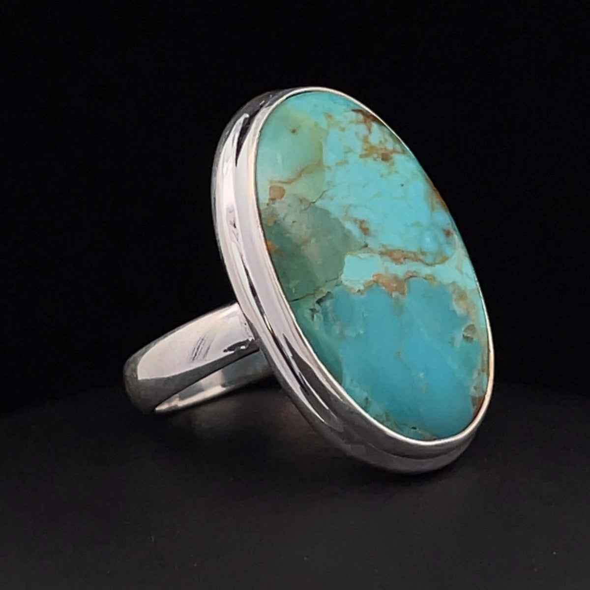 Sterling Silver Kingman Turquoise Ring Size 7