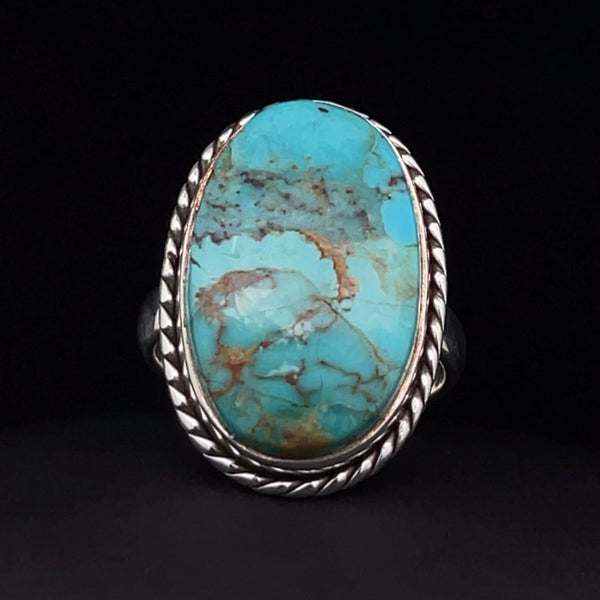 Sterling Silver Kingman Turquoise Ring Size 8