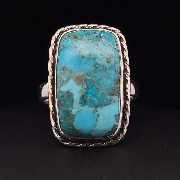 Sterling Silver Kingman Turquoise Ring Size 9