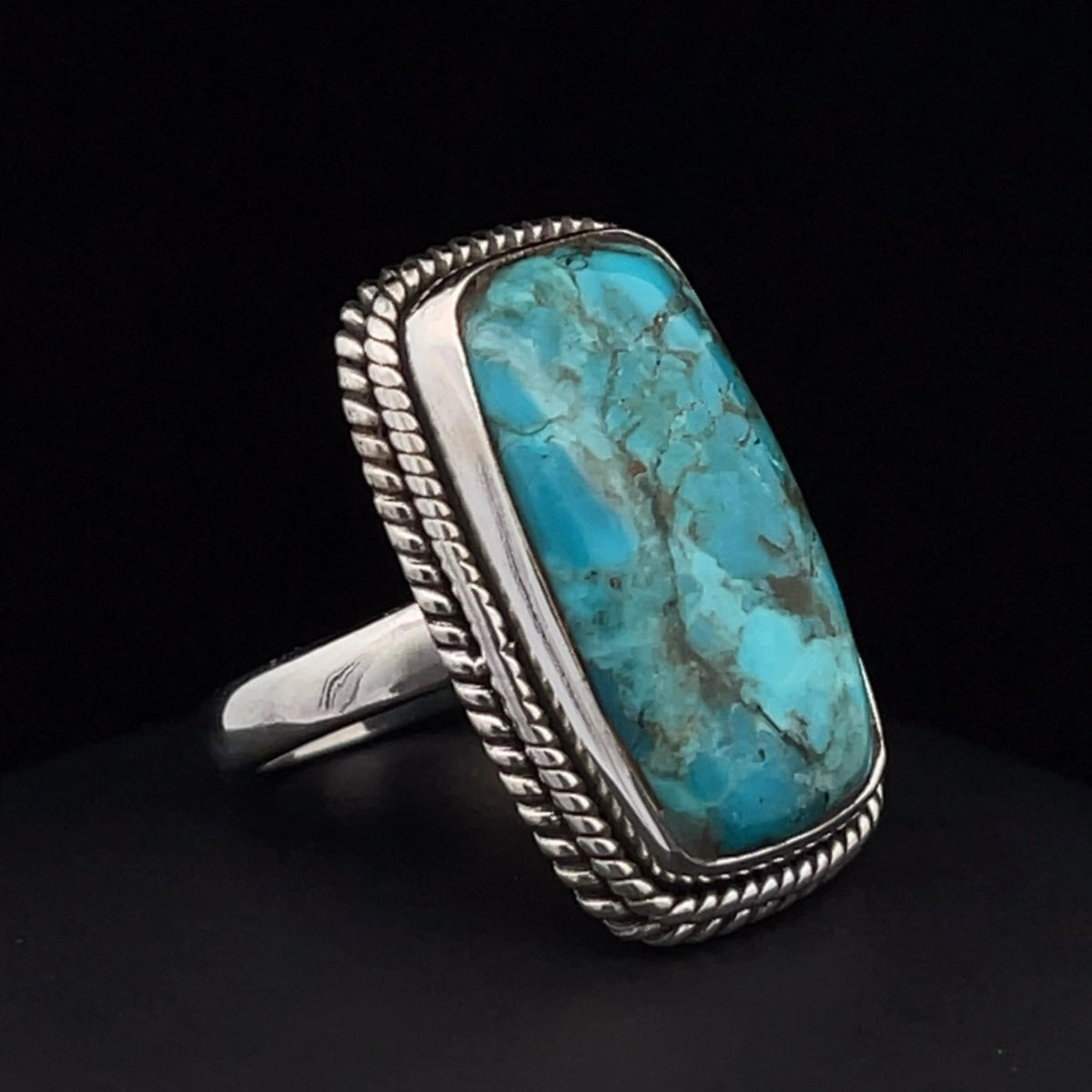 Sterling Silver Kingman Turquoise Ring Size 5