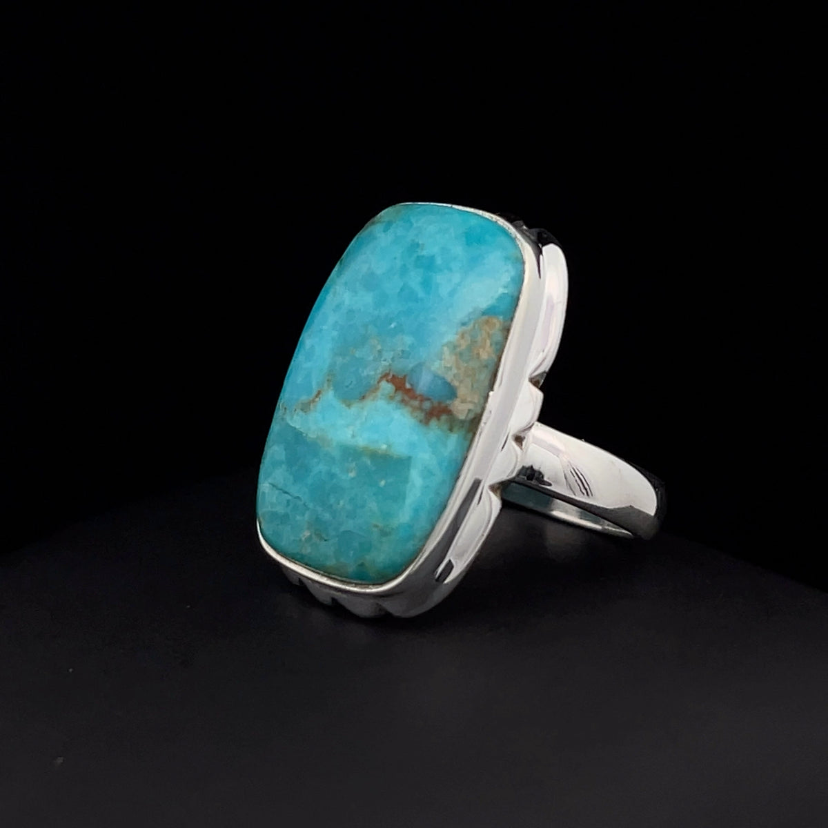 Sterling Silver Kingman Turquoise Ring Size 7
