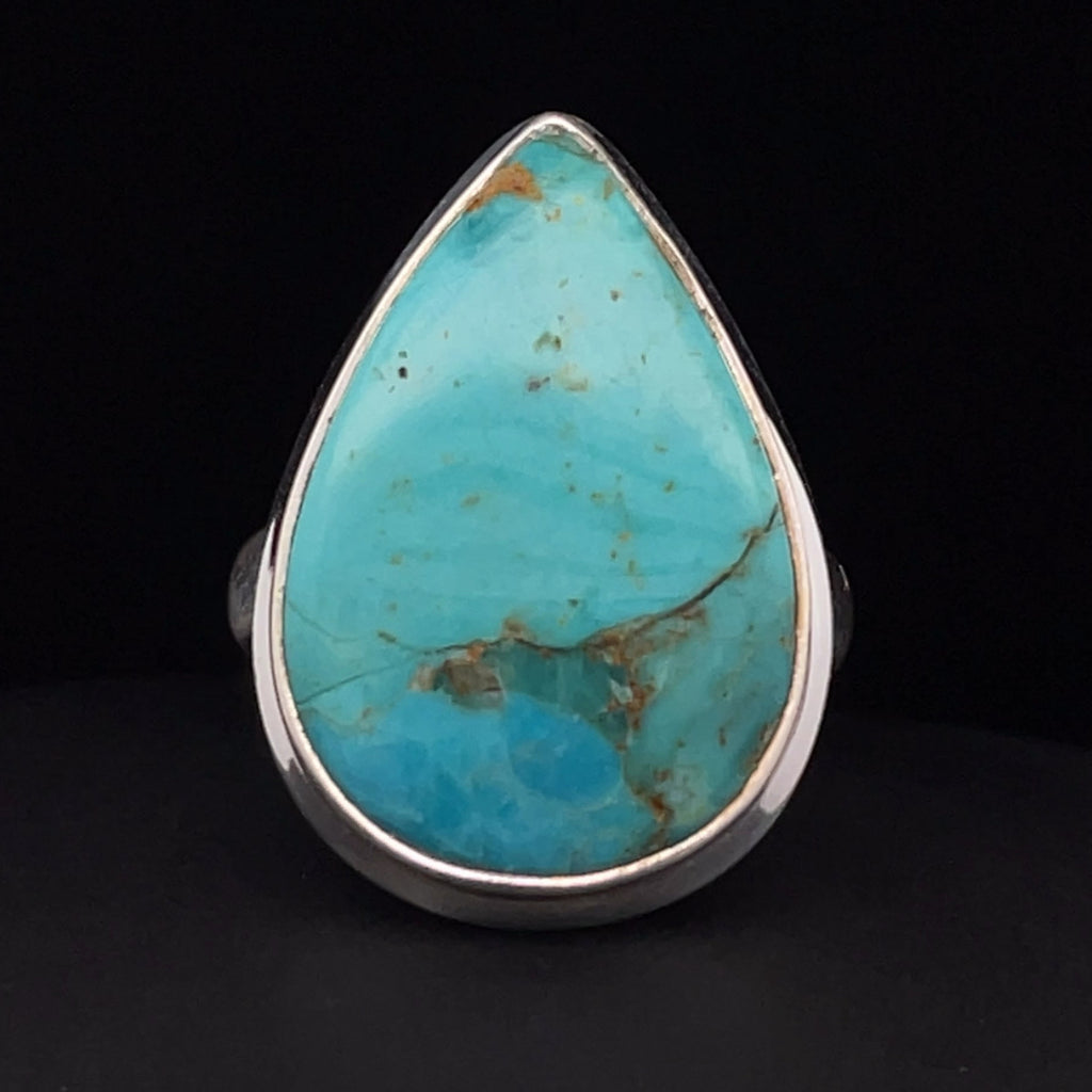 Sterling Silver Kingman Turquoise Ring Size 8