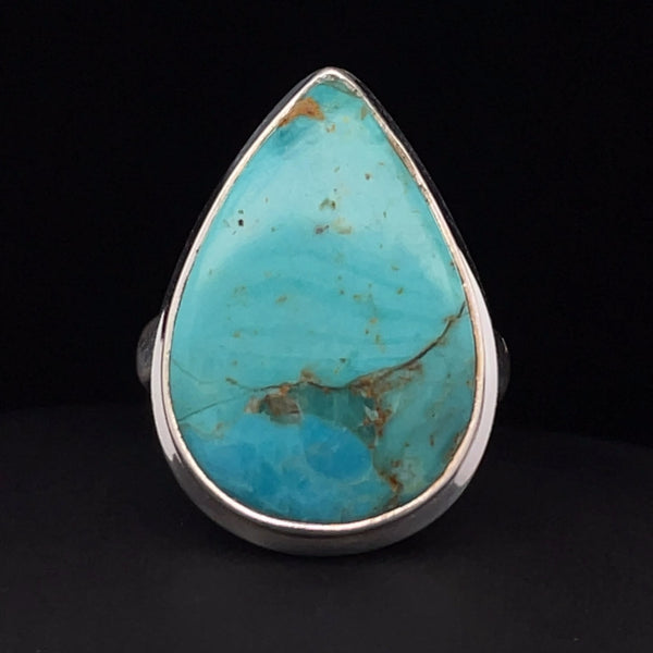 Sterling Silver Kingman Turquoise Ring Size 8