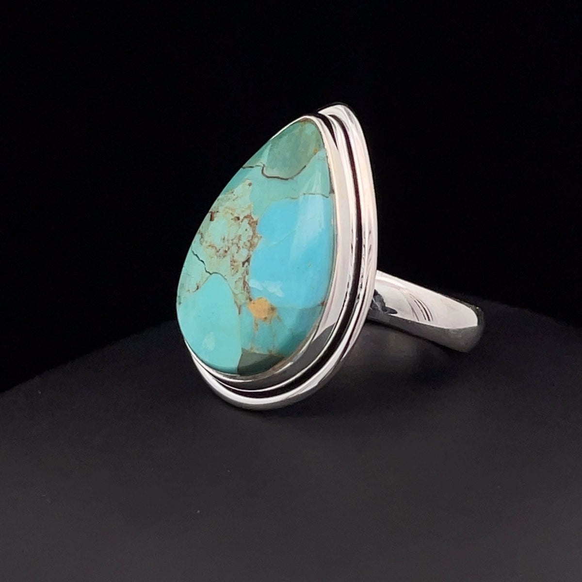 Sterling Silver Kingman Turquoise Ring Size 7